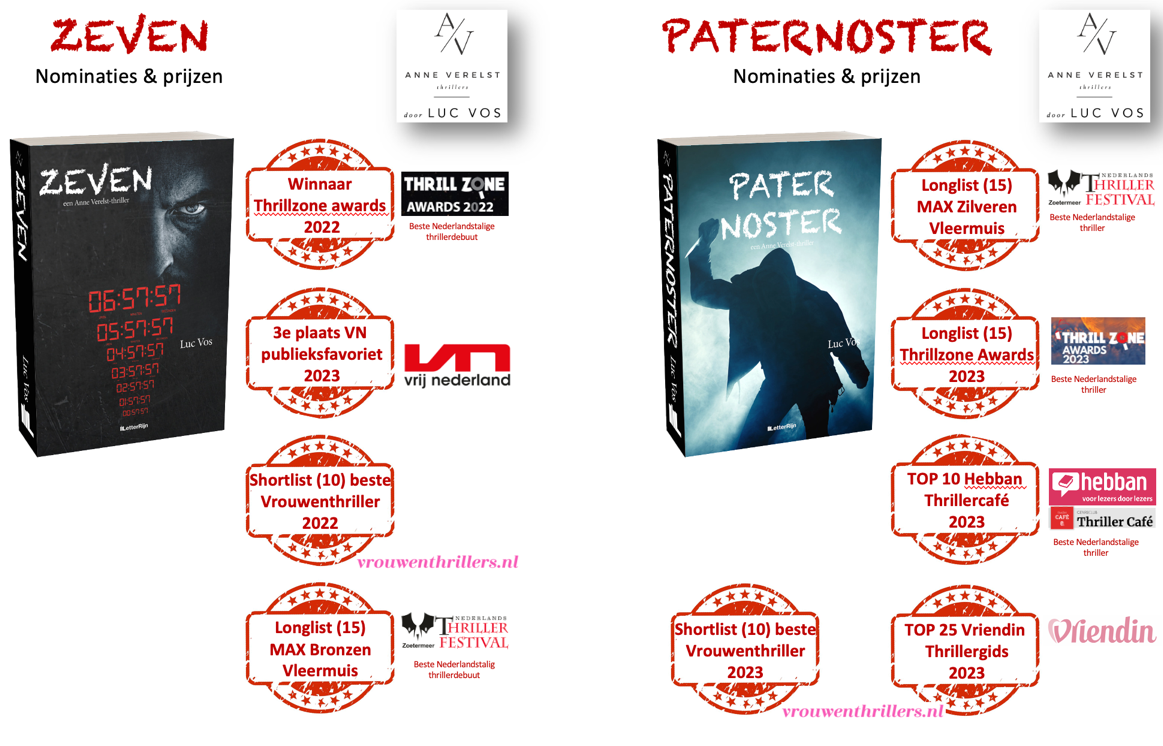 nominaties & prijzen Anne Verelst Thrillers 